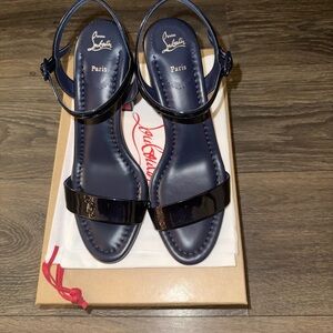Christian Louboutin Miss Jane Sandal 85 Midnight Blue